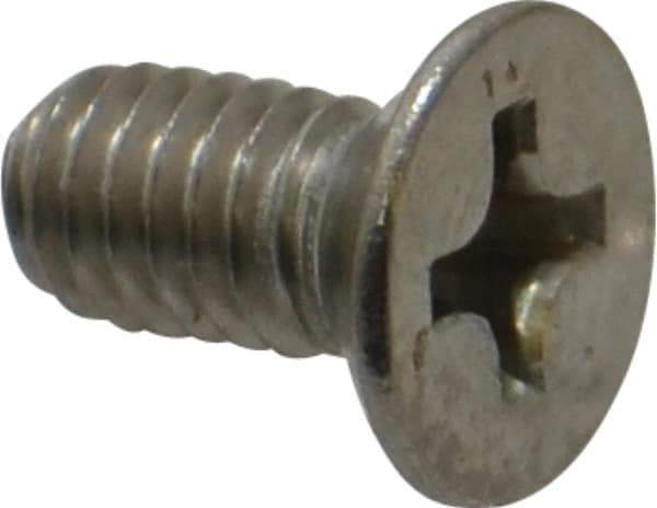 Value Collection - M4x0.70 Metric Coarse, 8mm OAL Phillips Drive Machine Screw - Flat Head, Grade 18-8 Stainless Steel, Uncoated, Without Washer - Exact Tool & Supply