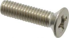 Value Collection - M4x0.70 Metric Coarse, 16mm OAL Phillips Drive Machine Screw - Flat Head, Grade 18-8 Stainless Steel, Uncoated, Without Washer - Exact Tool & Supply