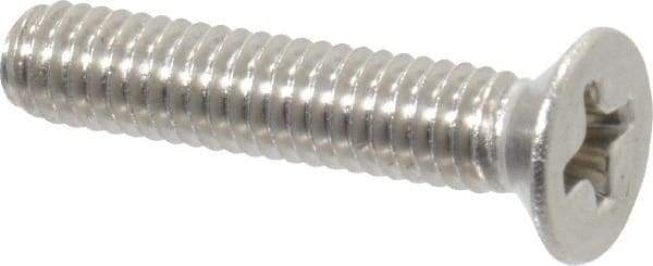 Value Collection - M4x0.70 Metric Coarse, 20mm OAL Phillips Drive Machine Screw - Flat Head, Grade 18-8 Stainless Steel, Uncoated, Without Washer - Exact Tool & Supply
