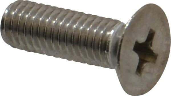Value Collection - M5x0.80 Metric Coarse, 16mm OAL Phillips Drive Machine Screw - Flat Head, Grade 18-8 Stainless Steel, Uncoated, Without Washer - Exact Tool & Supply