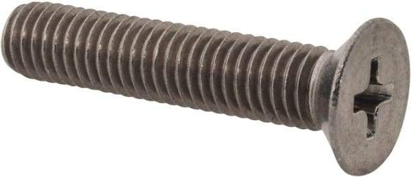 Value Collection - M5x0.80 Metric Coarse, 25mm OAL Phillips Drive Machine Screw - Flat Head, Grade 18-8 Stainless Steel, Uncoated, Without Washer - Exact Tool & Supply