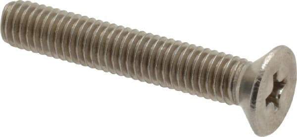 Value Collection - M5x0.80 Metric Coarse, 30mm OAL Phillips Drive Machine Screw - Flat Head, Grade 18-8 Stainless Steel, Uncoated, Without Washer - Exact Tool & Supply