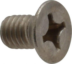 Value Collection - M6x1.00 Metric Coarse, 10mm OAL Phillips Drive Machine Screw - Flat Head, Grade 18-8 Stainless Steel, Uncoated, Without Washer - Exact Tool & Supply