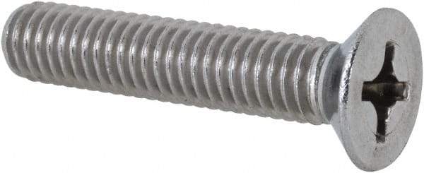 Value Collection - M6x1.00 Metric Coarse, 30mm OAL Phillips Drive Machine Screw - Flat Head, Grade 18-8 Stainless Steel, Uncoated, Without Washer - Exact Tool & Supply