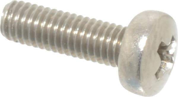 Value Collection - M3x0.50 Metric Coarse, 10mm Length Under Head Phillips Drive Machine Screw - Pan Head, Grade 18-8 Stainless Steel, Uncoated, Without Washer - Exact Tool & Supply