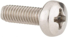 Value Collection - M4x0.70 Metric Coarse, 12mm Length Under Head Phillips Drive Machine Screw - Pan Head, Grade 18-8 Stainless Steel, Uncoated, Without Washer - Exact Tool & Supply