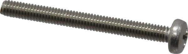 Value Collection - M4x0.70 Metric Coarse, 30mm Length Under Head Phillips Drive Machine Screw - Pan Head, Grade 18-8 Stainless Steel, Uncoated, Without Washer - Exact Tool & Supply