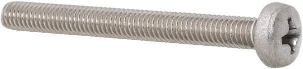 Value Collection - M4x0.70 Metric Coarse, 40mm Length Under Head Phillips Drive Machine Screw - Pan Head, Grade 18-8 Stainless Steel, Uncoated, Without Washer - Exact Tool & Supply