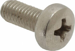 Value Collection - M5x0.80 Metric Coarse, 12mm Length Under Head Phillips Drive Machine Screw - Pan Head, Grade 18-8 Stainless Steel, Uncoated, Without Washer - Exact Tool & Supply