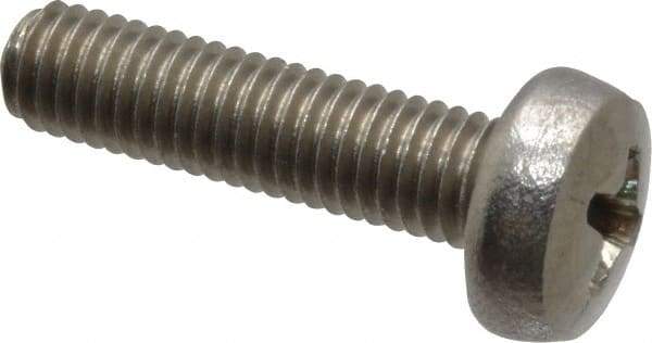 Value Collection - M5x0.80 Metric Coarse, 20mm Length Under Head Phillips Drive Machine Screw - Pan Head, Grade 18-8 Stainless Steel, Uncoated, Without Washer - Exact Tool & Supply