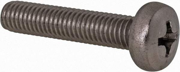 Value Collection - M5x0.80 Metric Coarse, 25mm Length Under Head Phillips Drive Machine Screw - Pan Head, Grade 18-8 Stainless Steel, Uncoated, Without Washer - Exact Tool & Supply