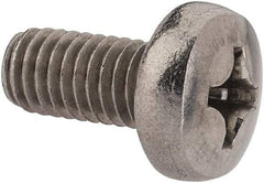 Value Collection - M6x1.00 Metric Coarse, 12mm Length Under Head Phillips Drive Machine Screw - Pan Head, Grade 18-8 Stainless Steel, Uncoated, Without Washer - Exact Tool & Supply