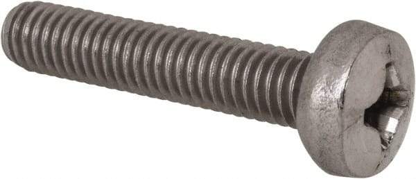 Value Collection - M6x1.00 Metric Coarse, 30mm Length Under Head Phillips Drive Machine Screw - Pan Head, Grade 18-8 Stainless Steel, Uncoated, Without Washer - Exact Tool & Supply