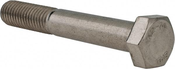 Value Collection - M12x1.75mm Metric Coarse, 80mm Length Under Head Hex Head Cap Screw - Partially Threaded, Grade 18-8 & Austenitic A2 Stainless Steel, 19mm Hex - Exact Tool & Supply