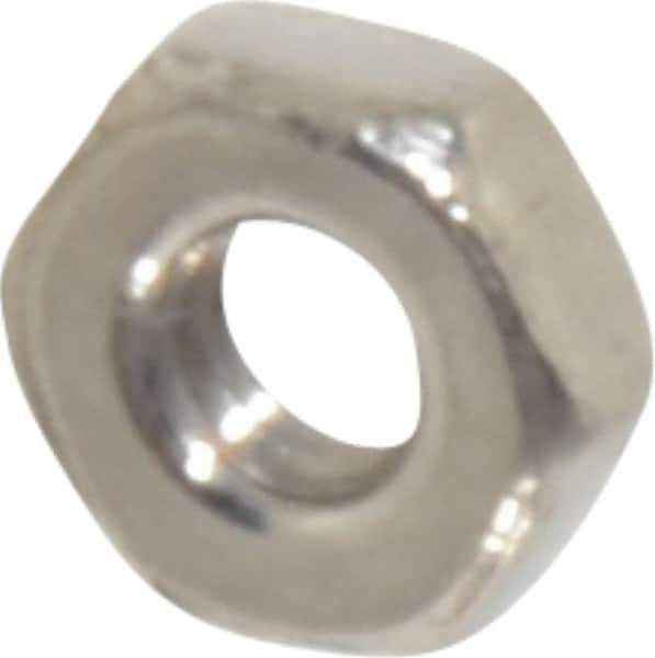 Value Collection - M2.5x0.45 Stainless Steel Right Hand Hex Nut - 4mm Across Flats, 1.6mm High, Uncoated - Exact Tool & Supply