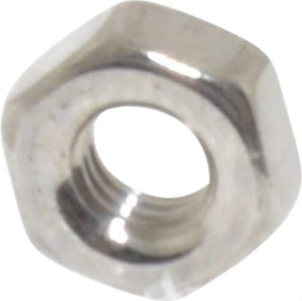 Value Collection - M3x0.50 Stainless Steel Right Hand Hex Nut - 5.5mm Across Flats, 2.4mm High, Uncoated - Exact Tool & Supply