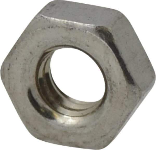 Value Collection - M4x0.70 Stainless Steel Right Hand Hex Nut - 7mm Across Flats, 3.2mm High, Uncoated - Exact Tool & Supply