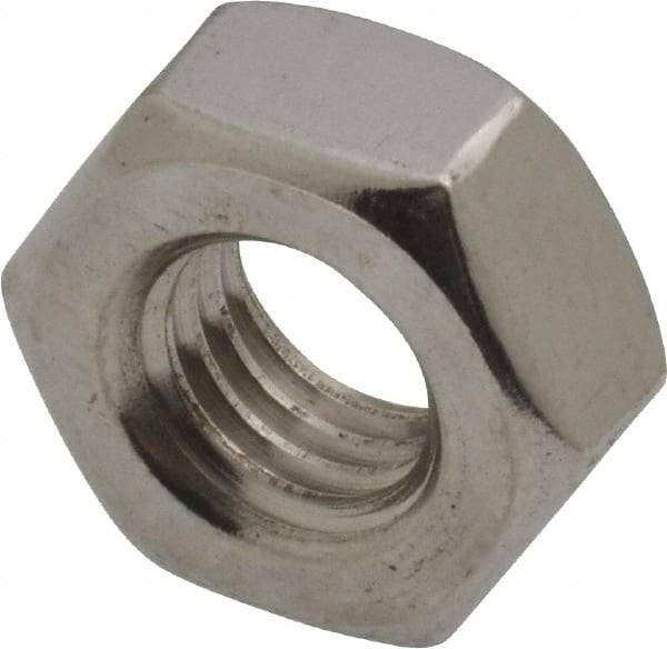 Value Collection - M10x1.50 Stainless Steel Right Hand Hex Nut - 17mm Across Flats, 8mm High, Uncoated - Exact Tool & Supply