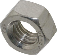 Value Collection - M12x1.75 Stainless Steel Right Hand Hex Nut - 19mm Across Flats, 10mm High, Uncoated - Exact Tool & Supply