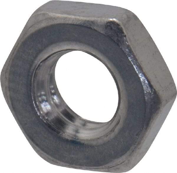 Value Collection - M4x0.70 Metric Coarse Stainless Steel Right Hand Hex Jam Nut - 7mm Across Flats, 2.2mm High, Uncoated - Exact Tool & Supply