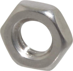 Value Collection - M6x1.00 Metric Coarse Stainless Steel Right Hand Hex Jam Nut - 10mm Across Flats, 3.2mm High, Uncoated - Exact Tool & Supply