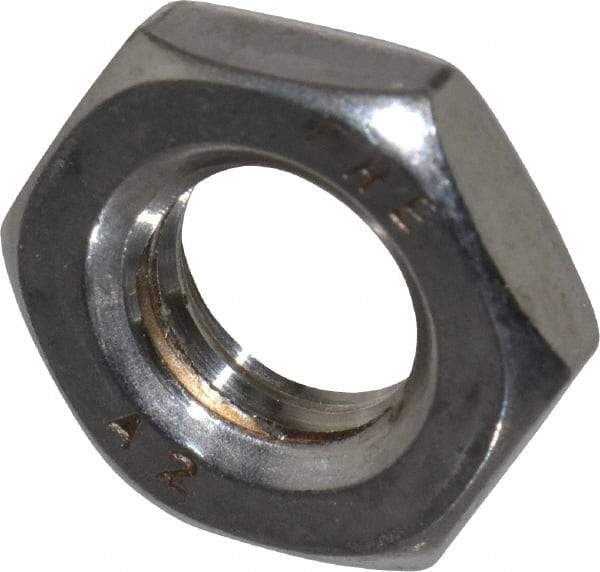 Value Collection - M10x1.50 Metric Coarse Stainless Steel Right Hand Hex Jam Nut - 17mm Across Flats, 5mm High, Uncoated - Exact Tool & Supply