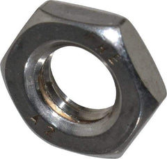 Value Collection - M10x1.50 Metric Coarse Stainless Steel Right Hand Hex Jam Nut - 17mm Across Flats, 5mm High, Uncoated - Exact Tool & Supply