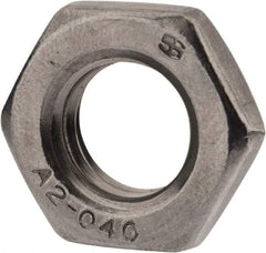 Value Collection - M12x1.75 Metric Coarse Stainless Steel Right Hand Hex Jam Nut - 19mm Across Flats, 6mm High, Uncoated - Exact Tool & Supply