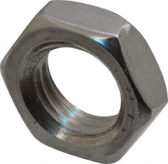 Value Collection - M20x2.50 Metric Coarse Stainless Steel Right Hand Hex Jam Nut - 30mm Across Flats, 10mm High, Uncoated - Exact Tool & Supply