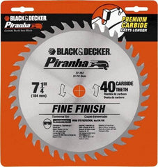 DeWALT - 7-1/4" Diam, 40 Tooth Wet & Dry Cut Saw Blade - Carbide-Tipped, Standard Round Arbor - Exact Tool & Supply