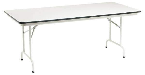 ALERA - 72" Long x 30" Wide x 29" High Stationary Rectangular Folding Table - Light Gray, High Pressure Laminate - Exact Tool & Supply