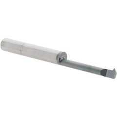 Scientific Cutting Tools - 1" Cutting Depth, 18 to 56 TPI, 0.18" Diam, Internal Thread, Solid Carbide, Single Point Threading Bar - AlTiN+ Finish, 2-1/2" OAL, 1/4" Shank Diam, 0.04" Projection from Edge, 60° Profile Angle - Exact Tool & Supply
