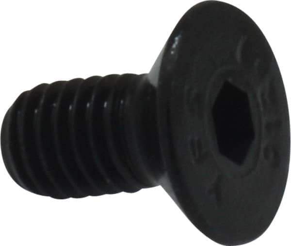 Value Collection - M5x0.80 Metric Coarse Hex Socket Drive, 90° Flat Screw - Grade 12.9 Alloy Steel, Black Oxide Finish, Fully Threaded, 10mm OAL - Exact Tool & Supply