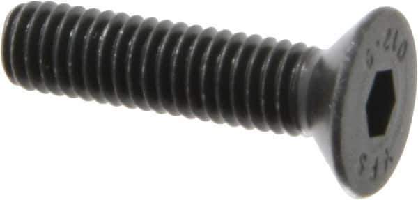 Value Collection - M6x1.00 Metric Coarse Hex Socket Drive, 90° Flat Screw - Grade 12.9 Alloy Steel, Black Oxide Finish, Fully Threaded, 25mm OAL - Exact Tool & Supply