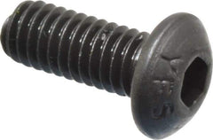 Value Collection - M4x0.70 Metric Coarse Hex Socket Drive, Button Screw - Grade 12.9 Alloy Steel, Black Oxide Finish, Fully Threaded, 10mm Length Under Head - Exact Tool & Supply