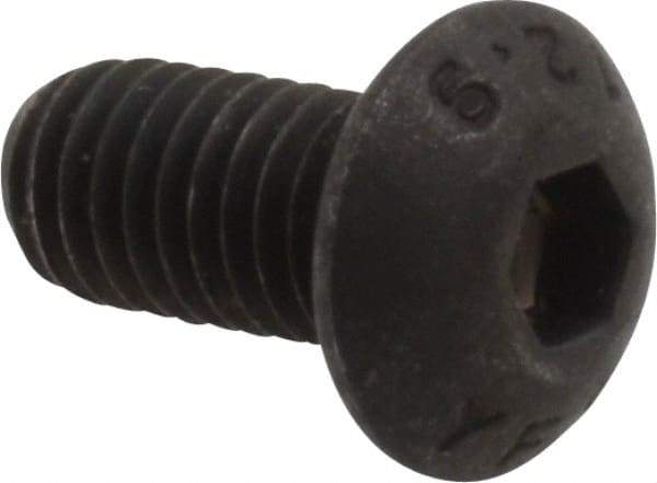 Value Collection - M5x0.80 Metric Coarse Hex Socket Drive, Button Screw - Grade 12.9 Alloy Steel, Black Oxide Finish, Fully Threaded, 10mm Length Under Head - Exact Tool & Supply