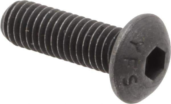 Value Collection - M5x0.80 Metric Coarse Hex Socket Drive, Button Screw - Grade 12.9 Alloy Steel, Black Oxide Finish, Fully Threaded, 16mm Length Under Head - Exact Tool & Supply
