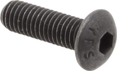 Value Collection - M5x0.80 Metric Coarse Hex Socket Drive, Button Screw - Grade 12.9 Alloy Steel, Black Oxide Finish, Fully Threaded, 16mm Length Under Head - Exact Tool & Supply