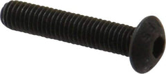 Value Collection - M5x0.80 Metric Coarse Hex Socket Drive, Button Screw - Grade 12.9 Alloy Steel, Black Oxide Finish, Fully Threaded, 25mm Length Under Head - Exact Tool & Supply