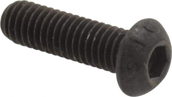 Value Collection - M6x1.00 Metric Coarse Hex Socket Drive, Button Screw - Grade 12.9 Alloy Steel, Black Oxide Finish, Fully Threaded, 20mm Length Under Head - Exact Tool & Supply