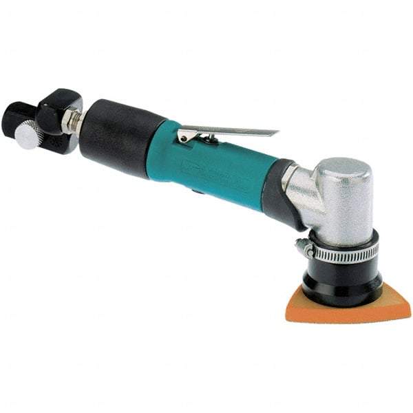 Dynabrade - 15,000 OPM, 20 CFM Air Consumption, Right Angle Air Orbital Sander - Triangular & Tear Drop Pad, 1/4 NPT Inlet - Exact Tool & Supply
