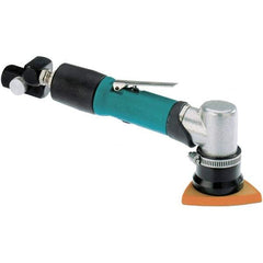 Dynabrade - 15,000 OPM, 20 CFM Air Consumption, Right Angle Air Orbital Sander - Triangular & Tear Drop Pad, 1/4 NPT Inlet - Exact Tool & Supply