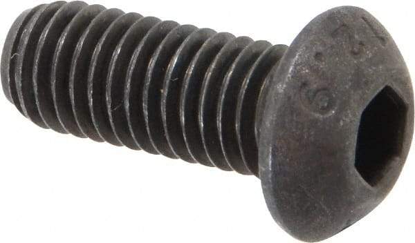 Value Collection - M8x1.25 Metric Coarse Hex Socket Drive, Button Screw - Grade 12.9 Alloy Steel, Black Oxide Finish, Fully Threaded, 20mm Length Under Head - Exact Tool & Supply
