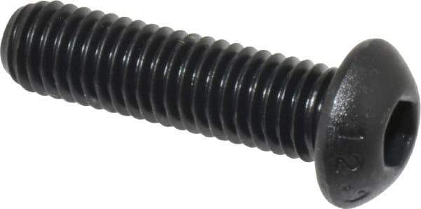 Value Collection - M8x1.25 Metric Coarse Hex Socket Drive, Button Screw - Grade 12.9 Alloy Steel, Black Oxide Finish, Fully Threaded, 30mm Length Under Head - Exact Tool & Supply
