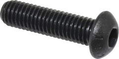 Value Collection - M8x1.25 Metric Coarse Hex Socket Drive, Button Screw - Grade 12.9 Alloy Steel, Black Oxide Finish, Fully Threaded, 30mm Length Under Head - Exact Tool & Supply