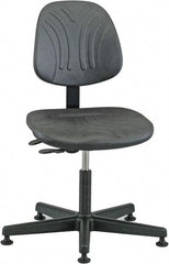 Bevco - 15 to 20" High Adjustable Chair - 23" Wide x 23" Deep, Polyurethane Seat, Black - Exact Tool & Supply