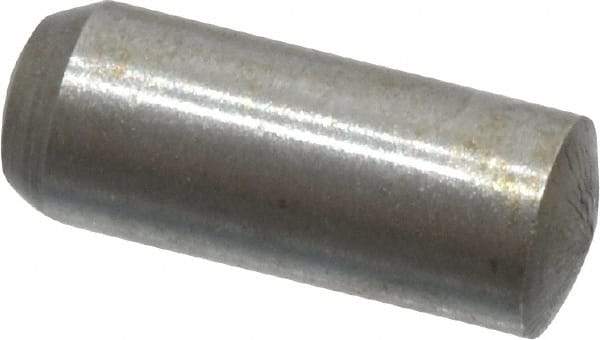 Value Collection - 3mm Diam x 8mm Pin Length Grade 8 Alloy Steel Precision Dowel Pin - Bright Finish, 1 Rounded End - Exact Tool & Supply