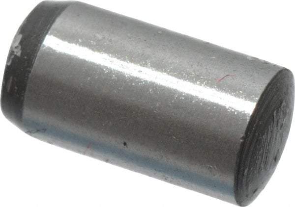 Value Collection - 4mm Diam x 8mm Pin Length Grade 8 Alloy Steel Precision Dowel Pin - Bright Finish, 1 Rounded End - Exact Tool & Supply