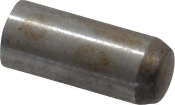 Value Collection - 4mm Diam x 10mm Pin Length Grade 8 Alloy Steel Precision Dowel Pin - Bright Finish, 1 Rounded End - Exact Tool & Supply