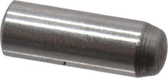 Value Collection - 4mm Diam x 12mm Pin Length Grade 8 Alloy Steel Precision Dowel Pin - Bright Finish, 1 Rounded End - Exact Tool & Supply